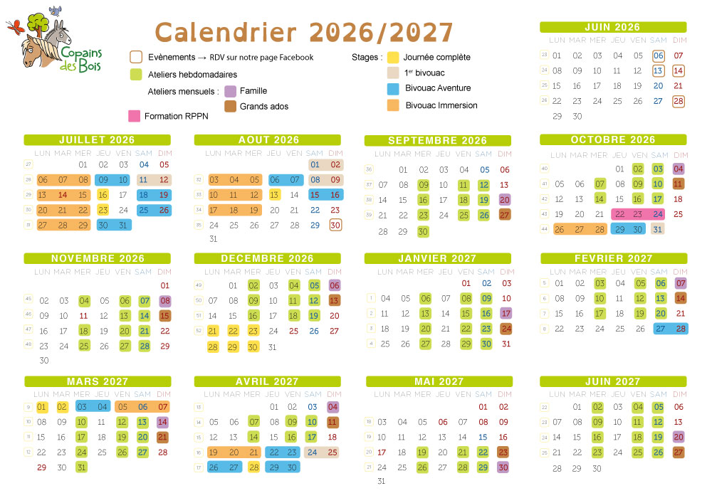 Calendrier 2026 2027