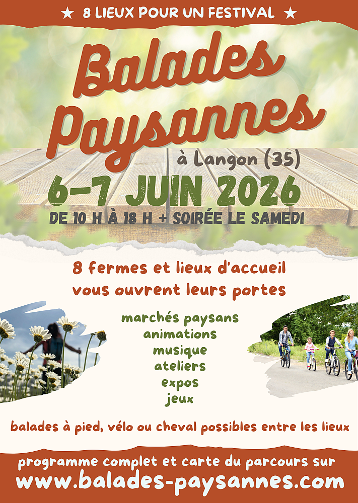 Flyer Balades Paysannes 6 et 7 juin 2026 à Langon